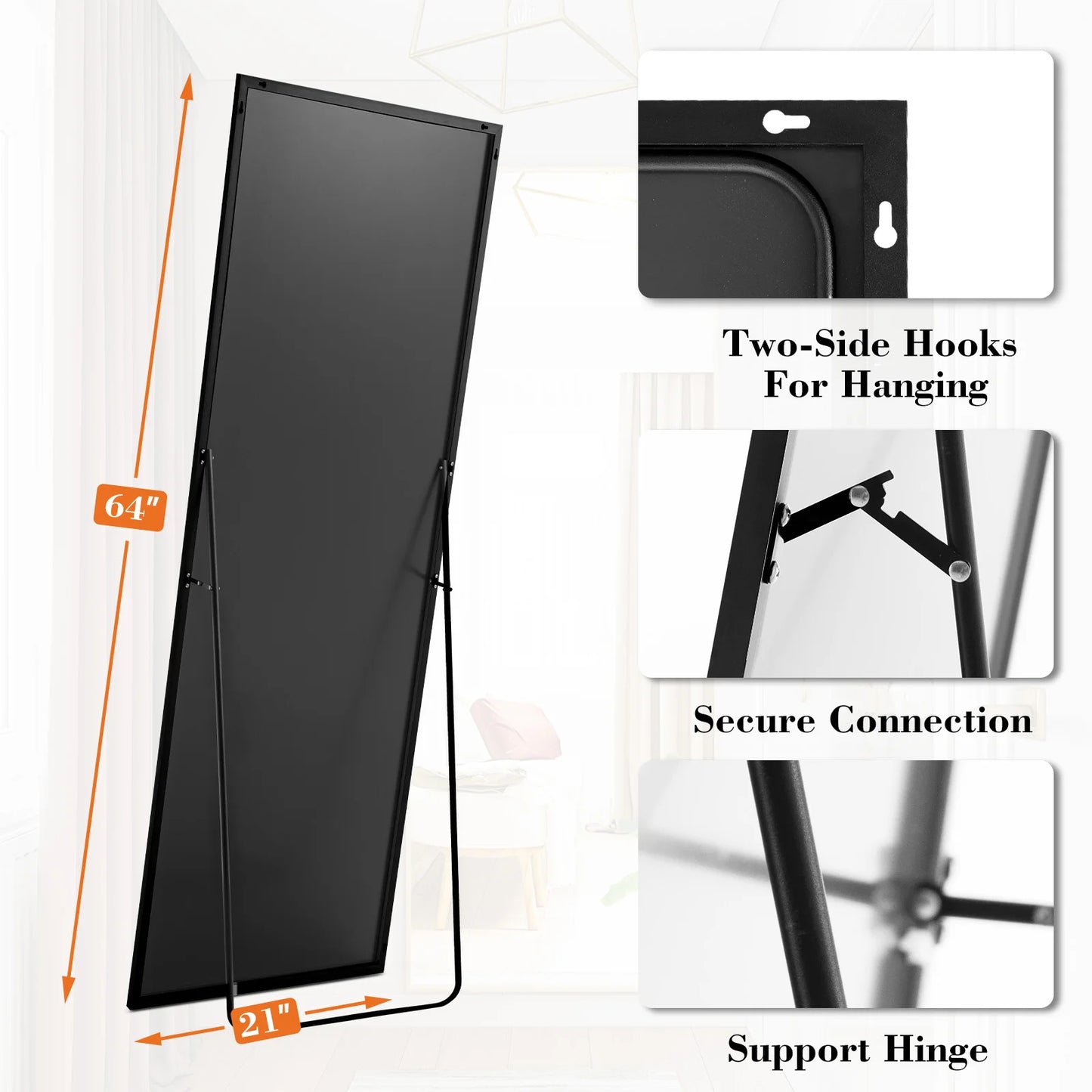 64"x21" Full Body Mirror