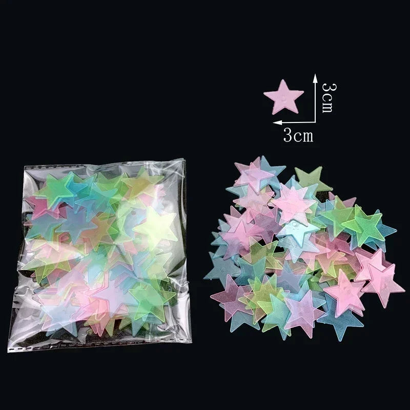 50/1000Pcs Glow in The Dark Stars Wall Stickers