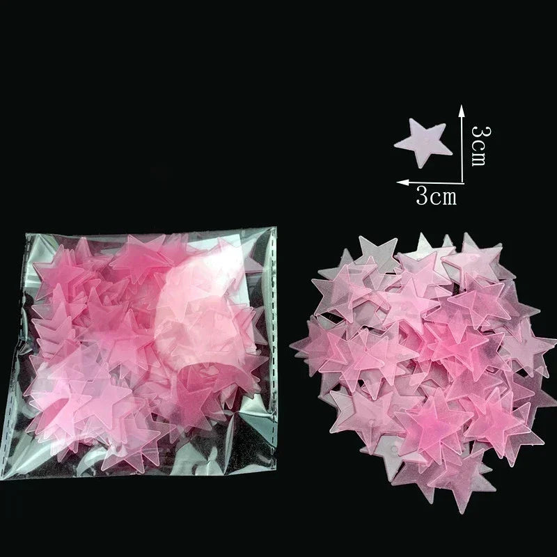 50/1000Pcs Glow in The Dark Stars Wall Stickers