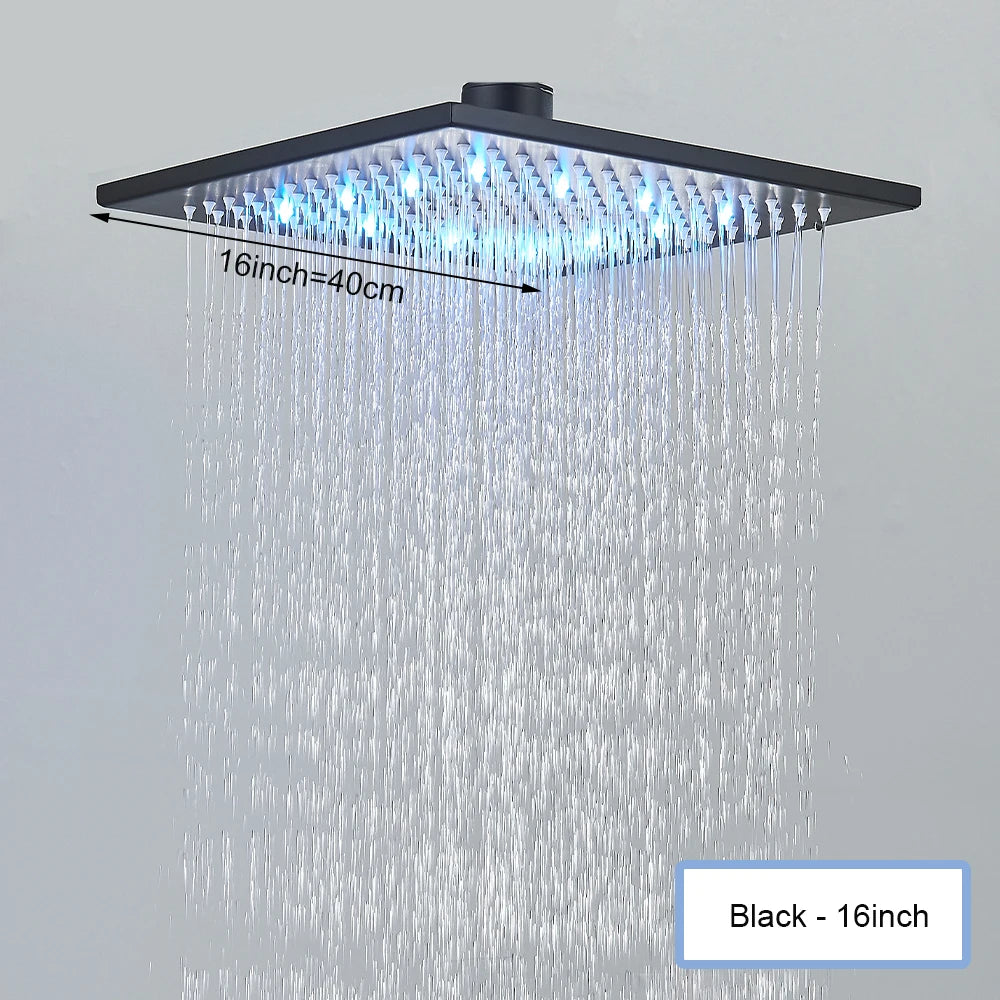 Remote Control LED Waterfall Shower Head