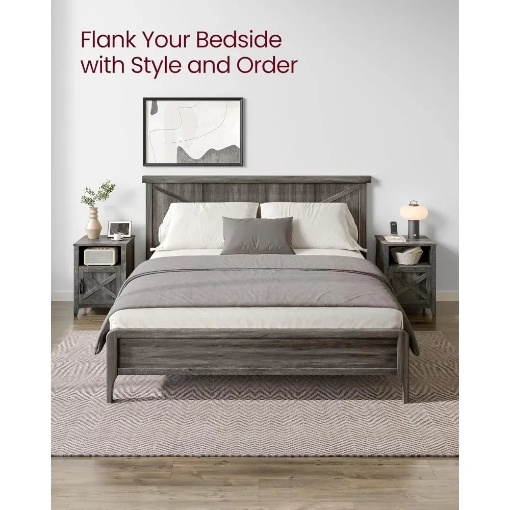 Set of 2, Farmhouse Style Nightstands