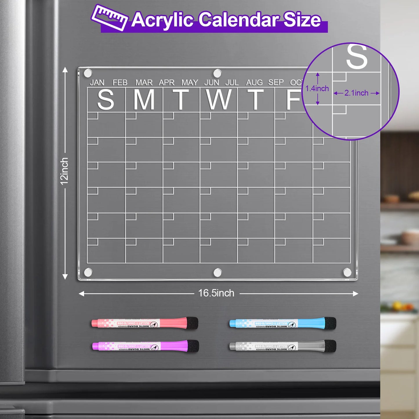 Magnetic Weekly Calendar For Home Or Office