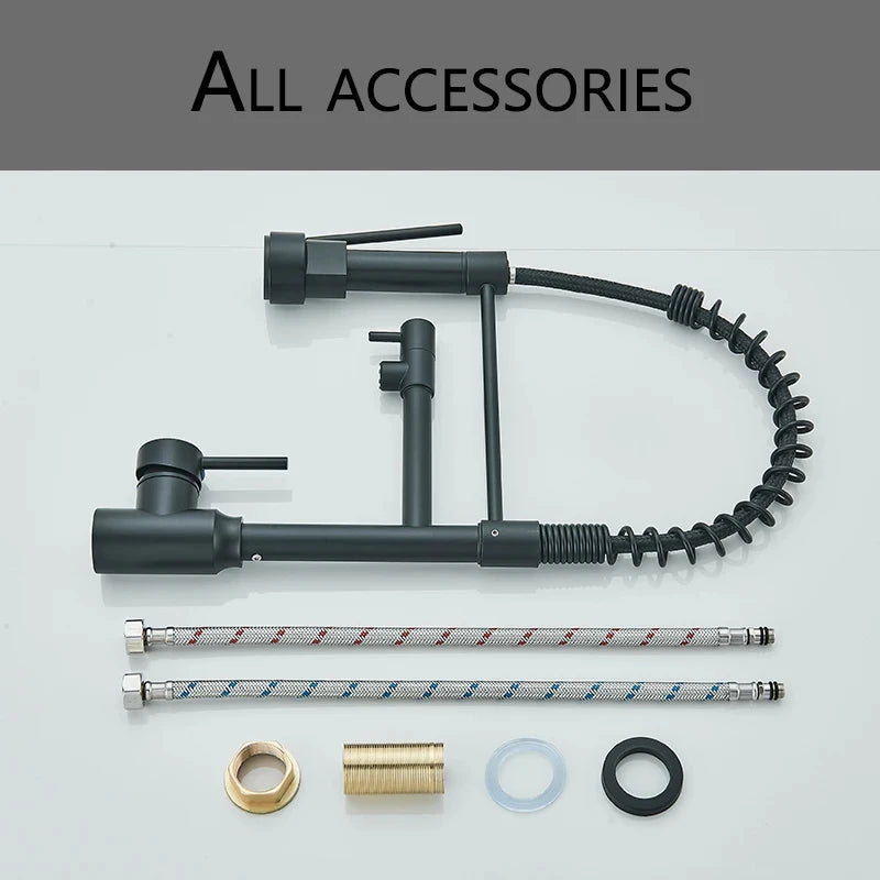 Dual Spout 360 Rotation Pull Down Faucet