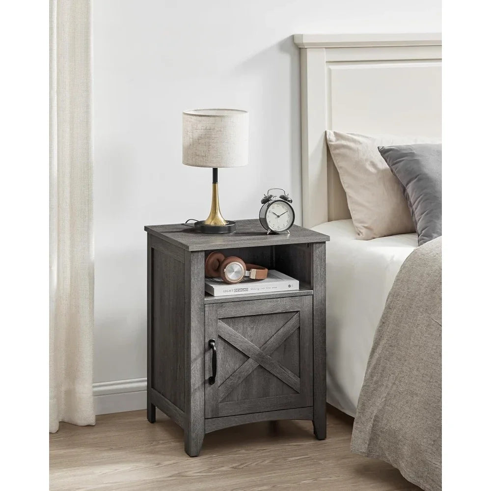 Set of 2, Farmhouse Style Nightstands