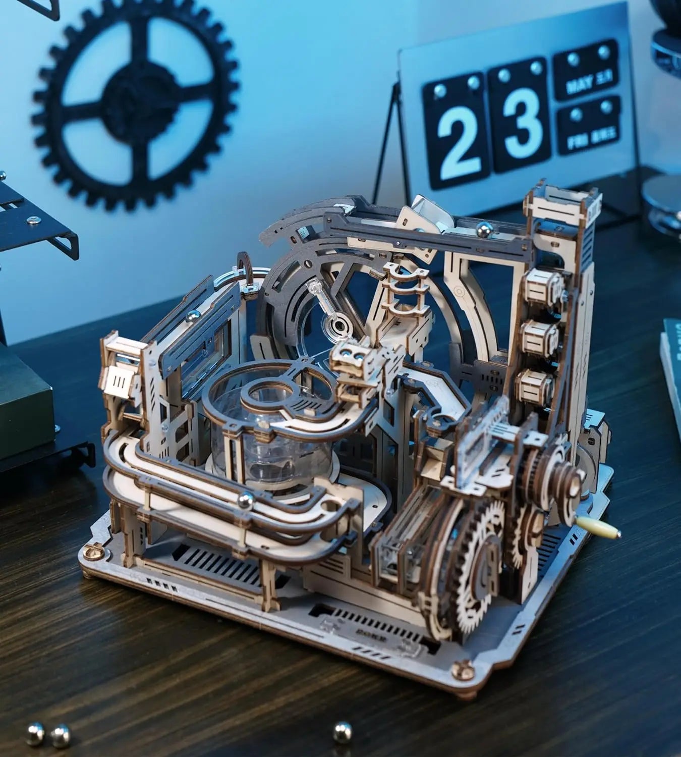 Robotime 3D Electric Wooden Marble Spaceport Puzzle