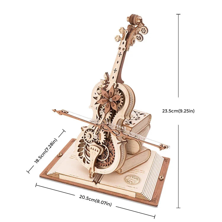 Robotime 3D Wooden Puzzle Magic Cello Music Box