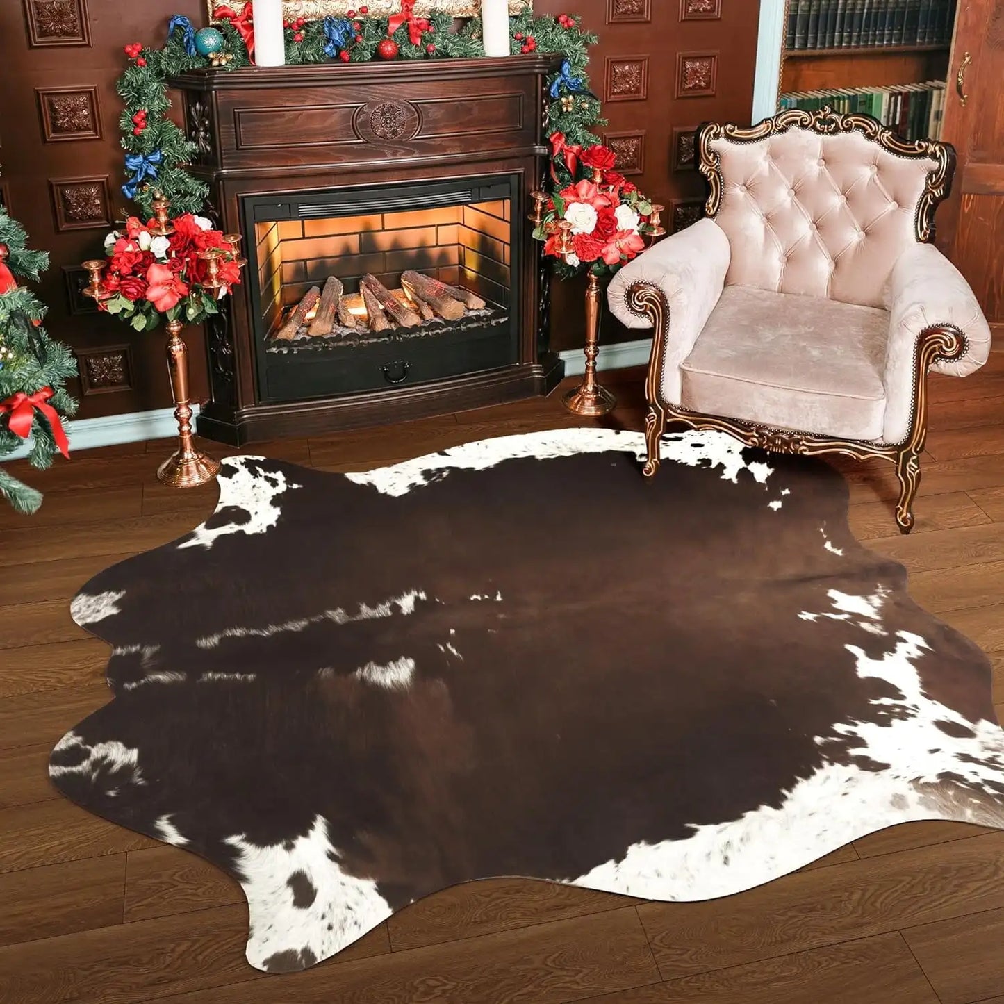 Animal Print faux fur cowhide rug