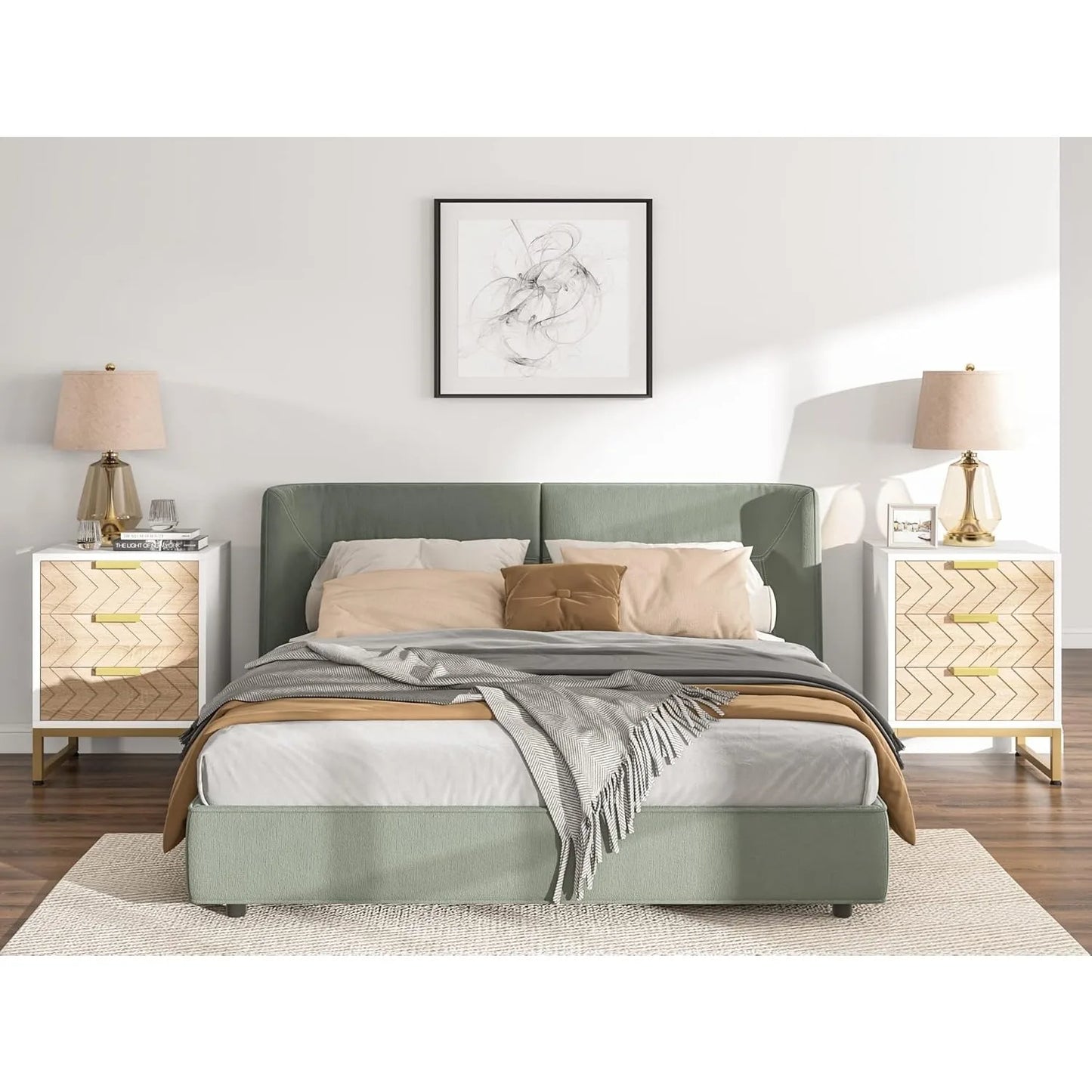 3 Drawers Nightstand/ Bedside Table