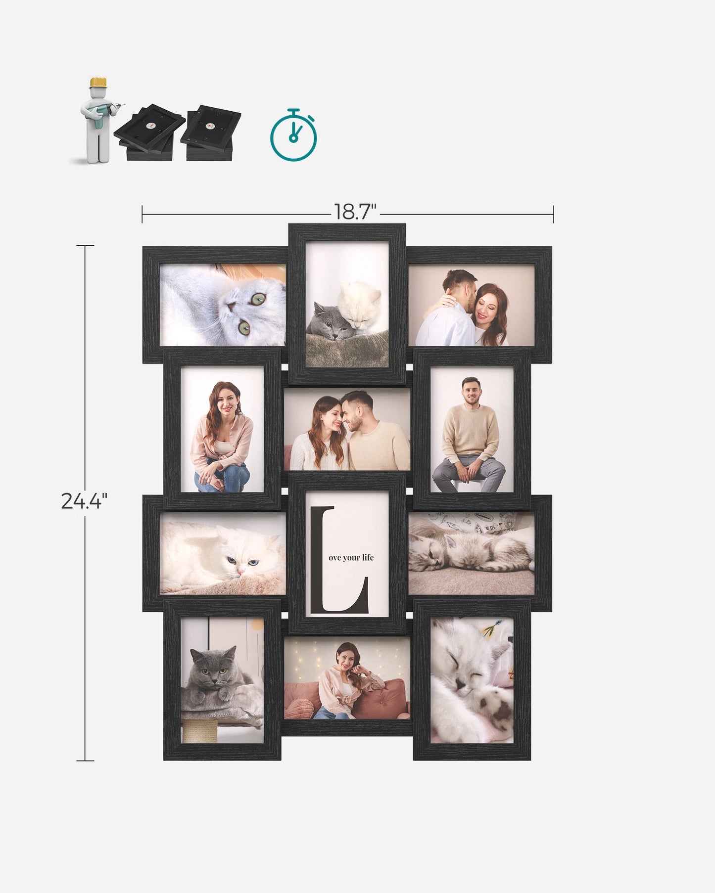 4x6 Wall Collage Picture Frame, Set of 12